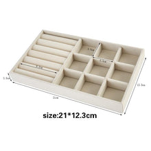 Load image into Gallery viewer, Velvet Jewelry Display Stackable Exquisite Jewelry Holder Portable Ring Earrings Necklace Organizer Box organizer Velvet Drawer Organizer Showcase Jewelry Storage for Bracelet Necklace Earring Ring