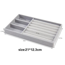 Load image into Gallery viewer, Velvet Jewelry Display Stackable Exquisite Jewelry Holder Portable Ring Earrings Necklace Organizer Box organizer Velvet Drawer Organizer Showcase Jewelry Storage for Bracelet Necklace Earring Ring