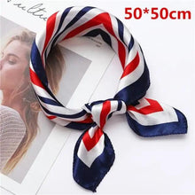 Load image into Gallery viewer, Versatile Square Silk Scarf For Women Fashionable Printed Small Neck Scarfs Office Lady Hair Band Foulard Hand For Female Bandana Shawl