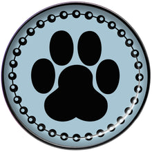 Load image into Gallery viewer, Black on Blue Paw Print Black Barbell Tongue Ring