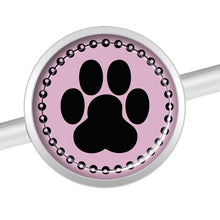 Load image into Gallery viewer, 14G Black on Pink Paw Print Industrial Barbell 37mm