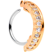 Load image into Gallery viewer, 18G Clear CZ Gem Rose Gold Tone Sleek Seamless Circular Ring