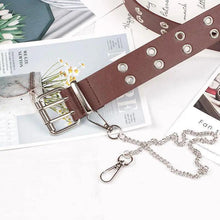 Load image into Gallery viewer, Vintage Adjustable Black Metal Waistband Buckle Leather Waistband For Jeans Trendy Women's Fashionable Design Waistbands 103cm