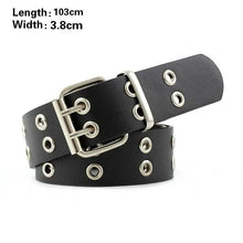 Load image into Gallery viewer, Vintage Adjustable Black Metal Waistband Buckle Leather Waistband For Jeans Trendy Women's Fashionable Design Waistbands 103cm