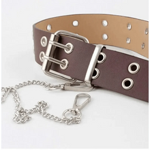Load image into Gallery viewer, Vintage Adjustable Black Metal Waistband Buckle Leather Waistband For Jeans Trendy Women's Fashionable Design Waistbands 103cm