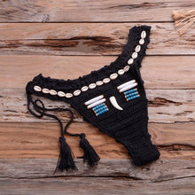 Load image into Gallery viewer, Vintage Blue Bikinis 2 Piece Halter Bikini Set Women High Waist Sequin Swimsuit Set Handmade Crochet High Quality Swimsuit Women Push Up Swimwear Knitted Beach Wear Bathing Suit