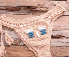Load image into Gallery viewer, Vintage Blue Bikinis 2 Piece Halter Bikini Set Women High Waist Sequin Swimsuit Set Handmade Crochet High Quality Swimsuit Women Push Up Swimwear Knitted Beach Wear Bathing Suit