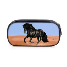 将图片加载到图库查看器,Vintage Cartoon Print Students Pencil Case Classic Theme Makeup Cosmetic Bags Elegant Stationery Pouch