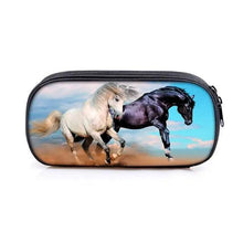 将图片加载到图库查看器,Vintage Cartoon Print Students Pencil Case Classic Theme Makeup Cosmetic Bags Elegant Stationery Pouch