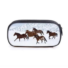 将图片加载到图库查看器,Vintage Cartoon Print Students Pencil Case Classic Theme Makeup Cosmetic Bags Elegant Stationery Pouch