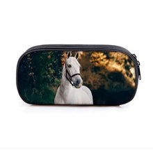 将图片加载到图库查看器,Vintage Cartoon Print Students Pencil Case Classic Theme Makeup Cosmetic Bags Elegant Stationery Pouch