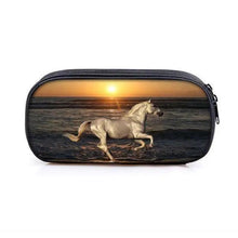 将图片加载到图库查看器,Vintage Cartoon Print Students Pencil Case Classic Theme Makeup Cosmetic Bags Elegant Stationery Pouch
