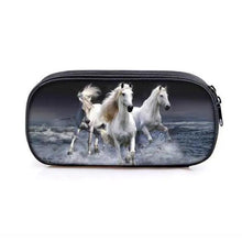 将图片加载到图库查看器,Vintage Cartoon Print Students Pencil Case Classic Theme Makeup Cosmetic Bags Elegant Stationery Pouch