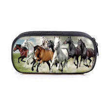 将图片加载到图库查看器,Vintage Cartoon Print Students Pencil Case Classic Theme Makeup Cosmetic Bags Elegant Stationery Pouch