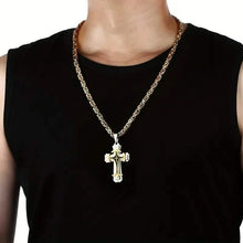 Load image into Gallery viewer, Vintage-Inspired Men's Flat Handmade Cross Pendant Necklace