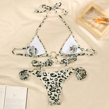 Load image into Gallery viewer, Vintage Print Bikini Female Handwork Small Ruffle Swimming Suit For Women Swimwear High Cut Bikini Set String Print Halter String Triangle Bikini Set Luxury Swimwear Two Piece Swimsuit