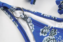 Load image into Gallery viewer, Vintage Print Bikini Female Handwork Small Ruffle Swimming Suit For Women Swimwear High Cut Bikini Set String Print Halter String Triangle Bikini Set Luxury Swimwear Two Piece Swimsuit