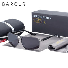 Load image into Gallery viewer, Vintage Retro Men BARCUR Design Sunglasses for Men Driving Black Sun Glasses Man Polarized Glasses Women Eyewear Accessory UV400 Sunglasses