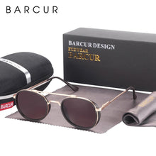 Load image into Gallery viewer, Vintage Round Retro BARCUR Design Round Sunglasses for Men Women Stevvex Sun Glasses Classic Eyewear Accessory Party Sunglasses Summer