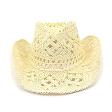 Load image into Gallery viewer, Vintage Straw Cowboy Hat Hand Made Beach Straw Hat Summer Outdoor Men's And Women's Big Brim Sun Hat Elegant Party Cap Sun Protection Unisex Hats Breathable Hat