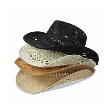 Load image into Gallery viewer, Vintage Straw Cowboy Hat Hand Made Beach Straw Hat Summer Outdoor Men's And Women's Big Brim Sun Hat Elegant Party Cap Sun Protection Unisex Hats Breathable Hat