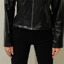 Load image into Gallery viewer, Vintage Style Autumn Ladies PU Leather Jacket For Women Slim Casual Soft Moto Biker Faux Leather Jacket For Female Coat Quality Basic Streetwear