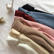 将图片加载到图库查看器,Vintage Style Autumn Winter Thick Sweater For Women Knitted Ribbed Pullover Sweater Long Sleeve Turtleneck Slim Jumper Soft Warm Pullover