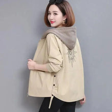 Load image into Gallery viewer, Vintage Style Women's Coat Hooded Jacket Long Sleeve Zipper Pockets Casual Windbreaker Basic Jackets Outerwear Plus Size 4XL E25
