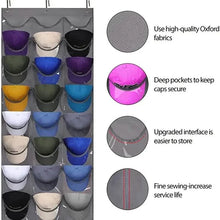 Load image into Gallery viewer, Visible Baseball Hat Rack for Wall Door with 3 Hooks 24 Deep Pockets