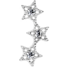 Load image into Gallery viewer, 18G 1/4 Clear Gem Star Trio Cartilage Tragus Earring