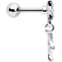 将图片加载到图库查看器,16G 1/4 Clear Gem Flower Dangle Cartilage Tragus Earring