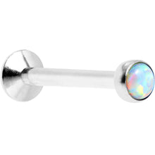 Load image into Gallery viewer, 5/16 White Synthetic Opal Internally Threaded Daith Cartilage Tragus