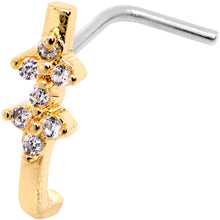 Load image into Gallery viewer, 20G Clear CZ Gold Tone Bling Faux Hoop L Shaped Nose Ring