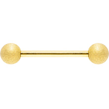 Load image into Gallery viewer, Gold Color PVD Sandblasted Barbell Tongue Ring