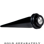 Load image into Gallery viewer, Black Acrylic Silver Flashy Tire Rim Taper 2G to 20mm