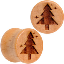 将图片加载到图库查看器,Organic Beechwood Christmas Tree Saddle Plug Set Sizes 8mm to 25mm