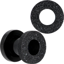 Load image into Gallery viewer, Black PVD Sandblasted Screw Fit Tunnel Plug Set 5mm to 16mm