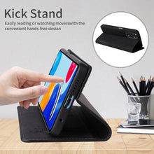 Load image into Gallery viewer, Wallet Flip Leather Case For Xiaomi Redmi 10 10C 9A 9C 9T Note 11 Pro 10S 10 Pro 9 Pro 8T 7 Poco F3 X3 X4 Pro M3 M4 Pro M5s 11T Leather Finish Inbuilt Stand & Pockets Wallet Style Flip Back Case