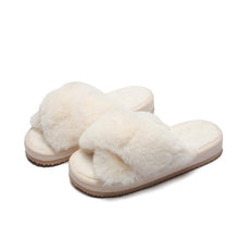 将图片加载到图库查看器,Warm Fluffy Slippers Women Cozy Faux Fur Cross Indoor Floor Slides Flat Soft Furry Flip Flops Fuzzy Slippers Cross Band Fluffy Slippers Faux Fur Slippers Plush House Open Toe Cozy Slippers For Women