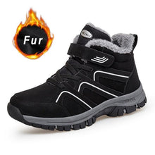 Load image into Gallery viewer, Warm Fur Men's Womens Boots Winter Comfortable Snow Casual Shoes Rubber Ankle Boots Fur Lined Warm Anti-slip Outdoor Work Shoes For Cold Weather Hiking Camping