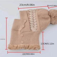 Load image into Gallery viewer, Warm Knitted Beanie Hat and Neck Warmer Set