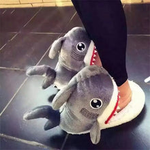 将图片加载到图库查看器,Warm Shark Womens Home Slippers Fashion Plush Winter Funny Elegant Women Slippers Cute Cartoon Shark Indoor Warm Home Cotton Slippers