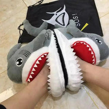 将图片加载到图库查看器,Warm Shark Womens Home Slippers Fashion Plush Winter Funny Elegant Women Slippers Cute Cartoon Shark Indoor Warm Home Cotton Slippers