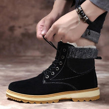 Load image into Gallery viewer, Warm Winter Mens Snow Boots Warm Fur Winter Shoes Mens Boots Footwear Ankle Boots Warm Fur Lined Winter Water-Resistan Waterproof Outdoor Snow Autumn Boots