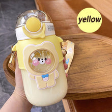 Load image into Gallery viewer, Water Bottle For Children 700ML Cute Stickers With Straw Temperature Kawaii Plastic Cup Portable Student School Bottle Girl Boy Water Bottles with Straw and Strap Cute Water Bottles Cartoon Animal Plastic Drinking Bottle Leakproof Water Bottle