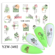 Load image into Gallery viewer, Water Decal Nail Art Decorations Nail Sticker Tattoo Full Cover Beauty Decals Manicure Supplies Accessories Women Kids Girls Manicure Decoration Nail Art Supplies 3D Self-Adhesive Nail Decals Designer Nail Stickers for Acrylic Nails