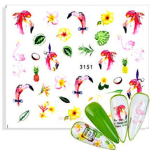 Load image into Gallery viewer, Water Decals Nail Tattoo Wolf Animal 3D Embossed Nail Sticker Flower Adhesive Manicure Slider Nail Art Tips Curve Graffiti Nail Design for Acrylic Nail Supplies Designer Nail Decorations for Women Girls Kids 3D Nail Art Stickers Decals