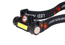 Load image into Gallery viewer, Waterproof 2 Light Mode USB LED Headlight With Magnet Rechargeable Headlamp Built-in 18650 Battery Flashlight COB Work Light For Outdoor Camping Cycling Fishing Headlamp Flashlight