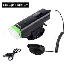 Load image into Gallery viewer, Waterproof Bicycle Light Smart Front Lamp Headlight With Horn USB Rechargeable LED Cycling Flashlight Bicycle Lights Set Powerful Lumens LED Bike Front For Adults Road Cycling Safety Flashlight