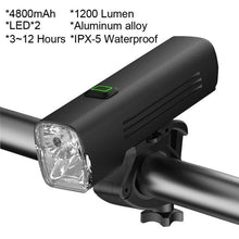 将图片加载到图库查看器,Waterproof Bike Light Set USB High/Low Beam Bicycle Lamp Headlight LED Cycling Flashlight Super Bright Bicycle Front Headlight 5 Light Modes Large Capacity Battery With Power Bank Function 1000 Lumen